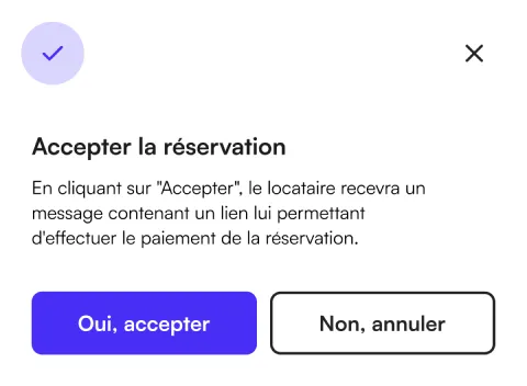 Accepter une réservation